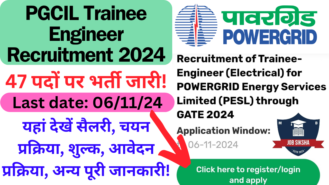 PGCIL Trainee Engineer Recruitment 2024