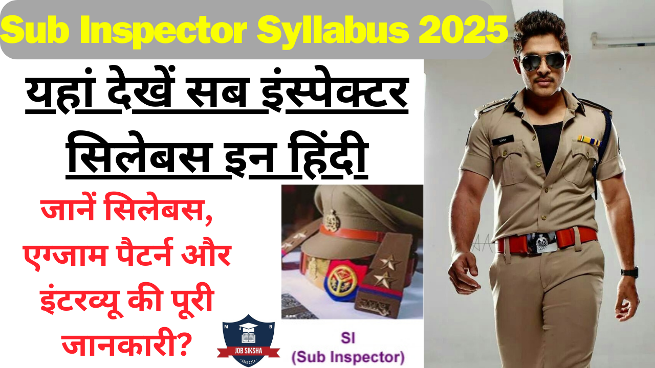 Sub Inspector Syllabus 2025