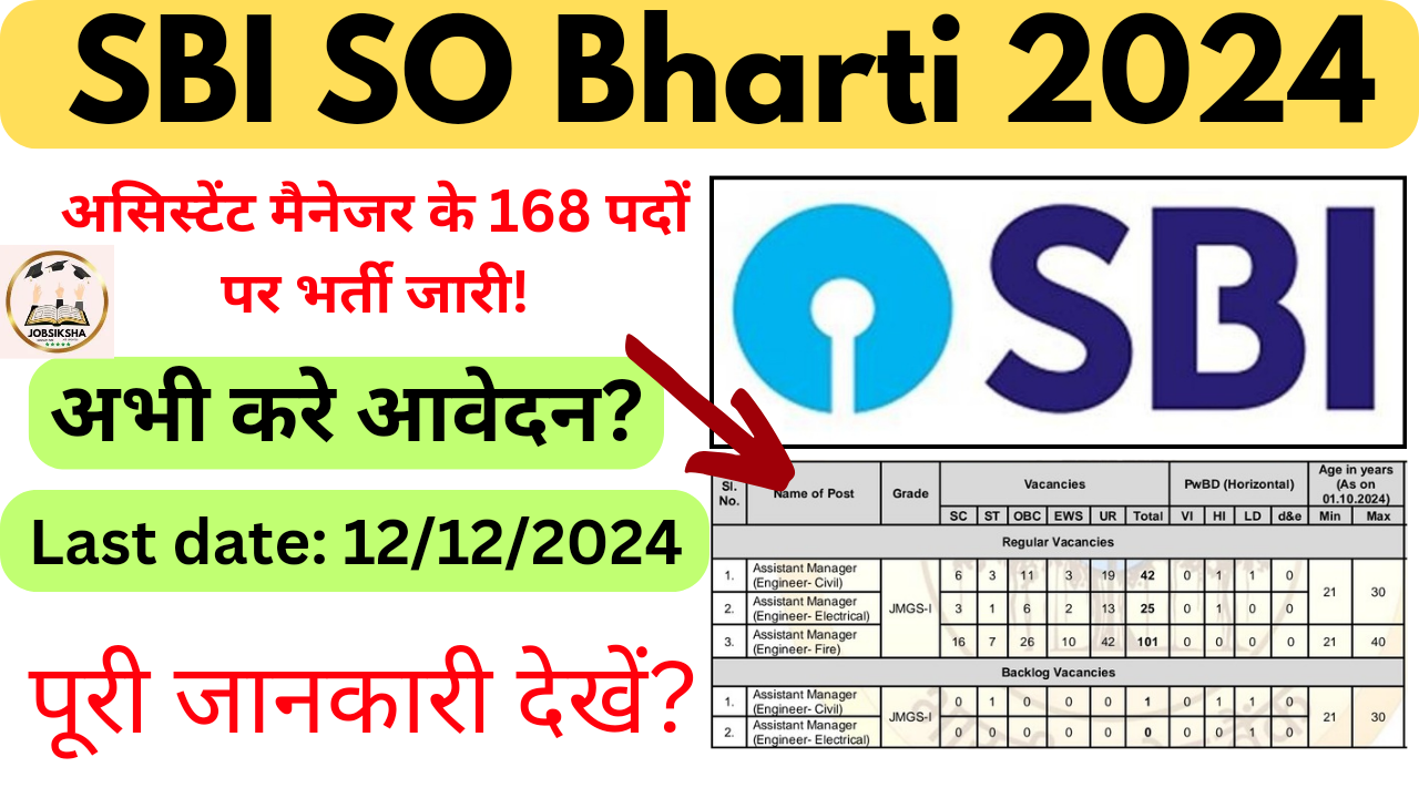 SBI SO Bharti 2024